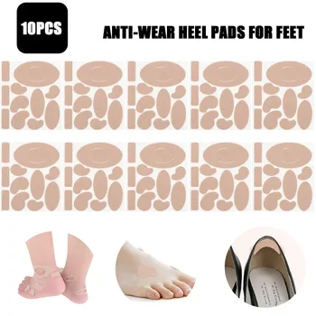 

10 PCS Foot Care Tools Heel Stickers Blister Prevention Pads Anti-wear Heel Skin Pads Feet Fabric Flannel Padding Relief Brown