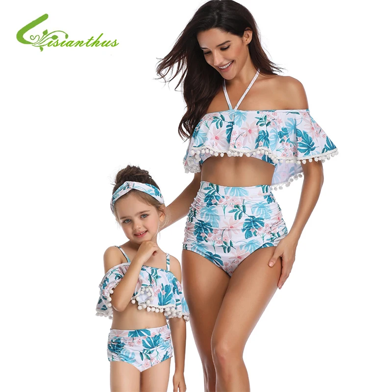 

Mother and Daughter Swimsuit Mommy and Me Swimwear Family Matching Clothes Outfits Look Mom Baby Dresses Clothing Beach Swimwear