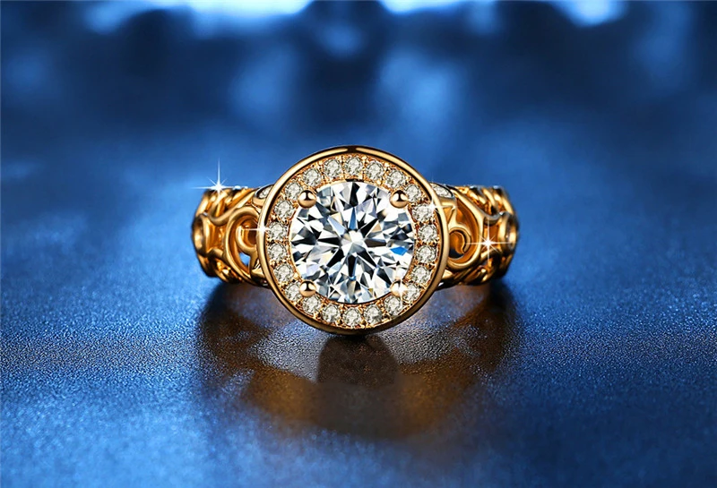 DODO Classic Hollow Round AAA Zircon Ring Luxury Gold Color Wedding Jewelry Rings For Women Femal Men feminino aneis bijoux R244 (2)