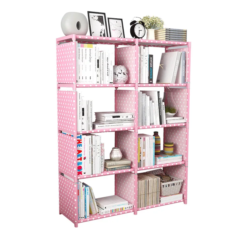 buy Multifunctional Simple Doulble Row Bookshelf Study Room Books Storage Shelf Living Room Sundries Rack Creative Home Decoration