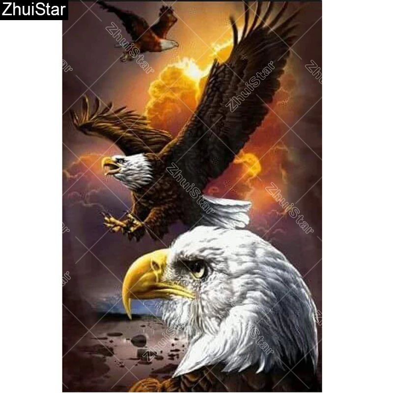 

5D Diy Full square Diamond Painting Soaring Eagle Mosaics Cross-stitch Diamond Embroidery New Year Decoration Gifts Diamant XSH