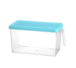 Cheap Stackable plastic refrigerator handle kitchen cartridge storage cabinets covered storage box rice bucket