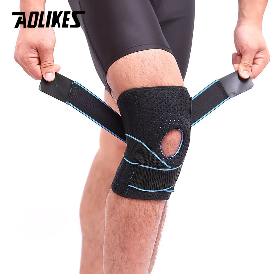 

AOLIKES 1PCS Breathable Adjustable Elastic Sports Leg Knee Support Brace Patella Wrap Protector Pads Sleeve Cap Hole Sports