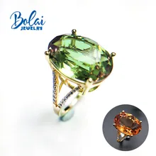 Bolai 925 color change ring 12ct zultanite yellow gold tone gemstone sterling silver created diaspore solitaire rings for women