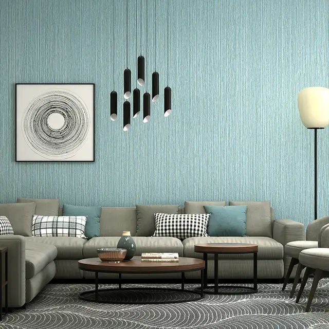 Us 28 8 33 Off Papier Peint Modern Grey Beige Blue Solid Color Stripes Wall Papers Home Decor Living Room Bedroom Papel Tapiz Para Pared In