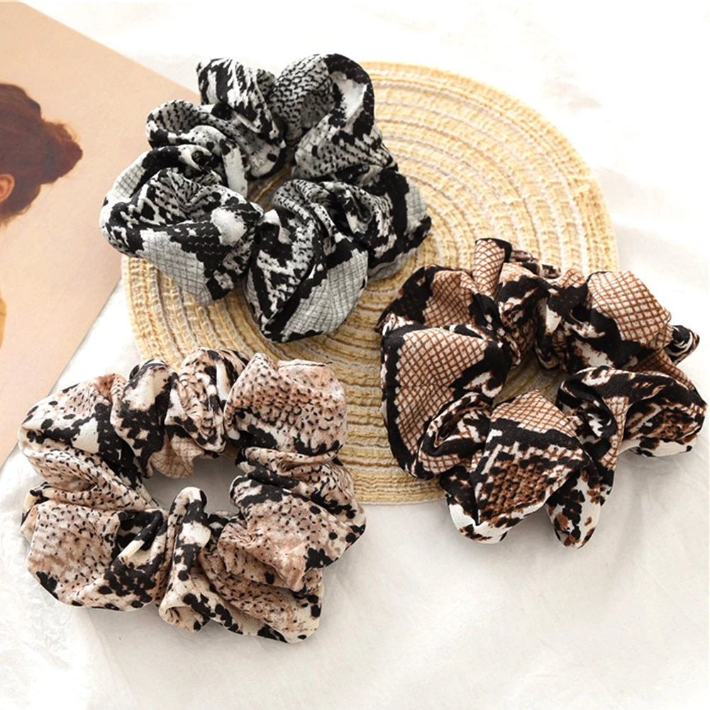 

Hair Accessories Snake Skin scrunchie Headband Women Girls Stretch Ponytail Gum For Hair Rubber Bands Elastic Hairbands headband