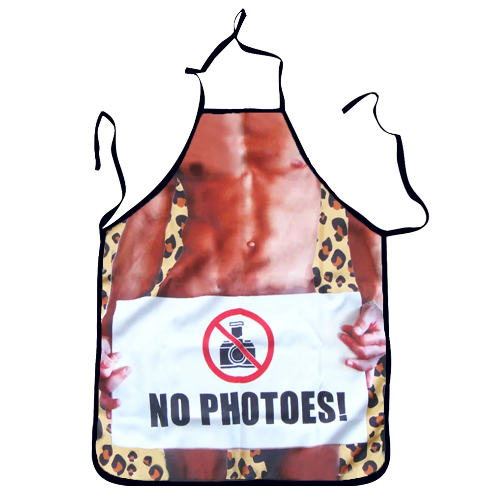 1Pcs Fashion Sexy Man Women 3D Printed Apron Bibs Home Cooking Baking Party Funny Cleaning Aprons Kitchen Accessories