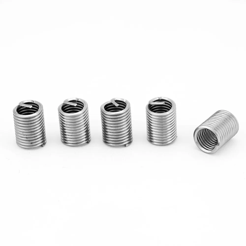 

50Pcs Stainless Steel Coiled Wire Helical Screw Thread Inserts Thread Repair Insert M6 x 1.0 x 2.5D Screw Bushing High Quality