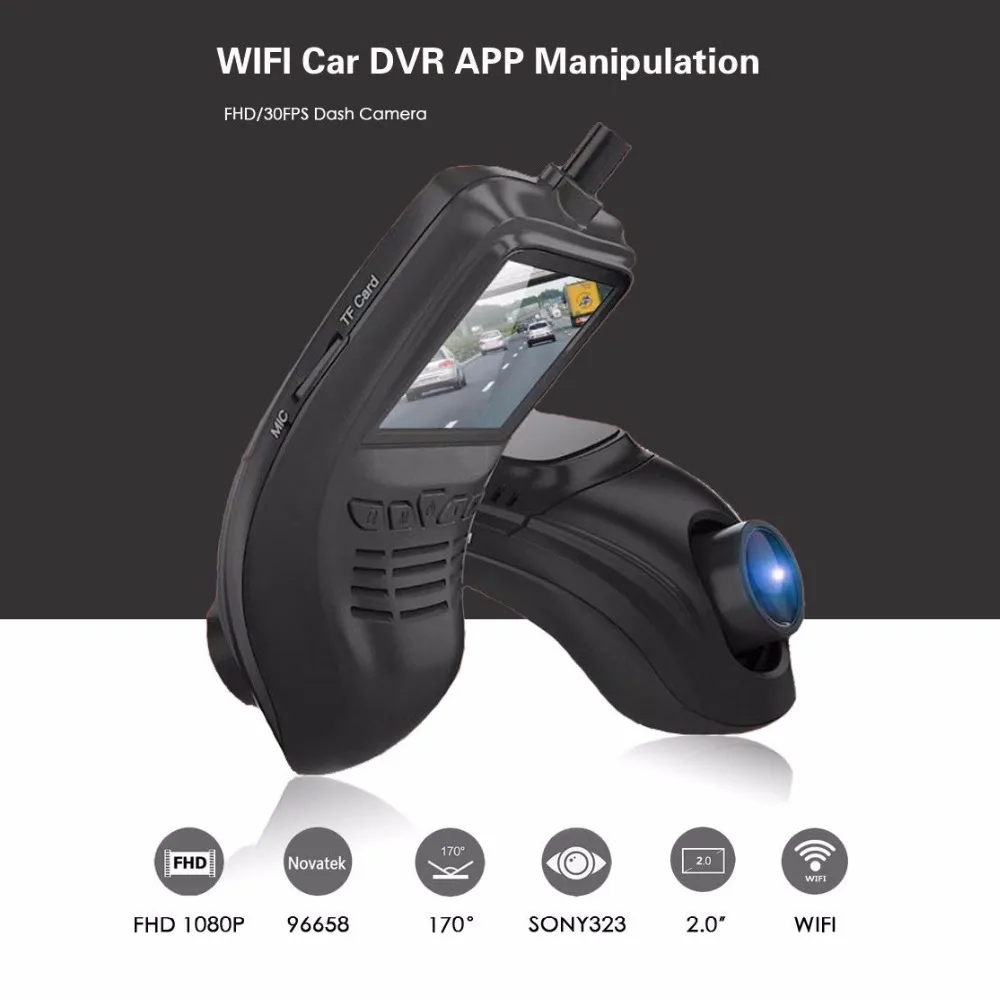 

New WiFi Car DVR Camera Digital Video Recorder Full HD 1080P Night Camera Version 96658 IMX323 Registrator DashCam Loggers