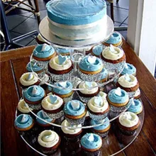 4 ярусная акриловая круглая подставка для кексов, дня рождения, свадебного торта, подставка для шампанского, башня для вина