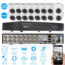 KKmoon 16CH 1080N система AHD CCTV DVR с 16 шт 960 P AHD ИК Обнаружение движения ночного видения CCTV камера для системы видеонаблюдения