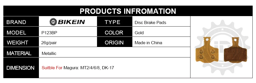 Bikein 2 пары Велоспорт горный велосипед металлик гидравлические дисковые Тормозные колодки для Магура MT2 MT4 MT6 mt8 dk-17 MTB Велосипедные тормоза pad