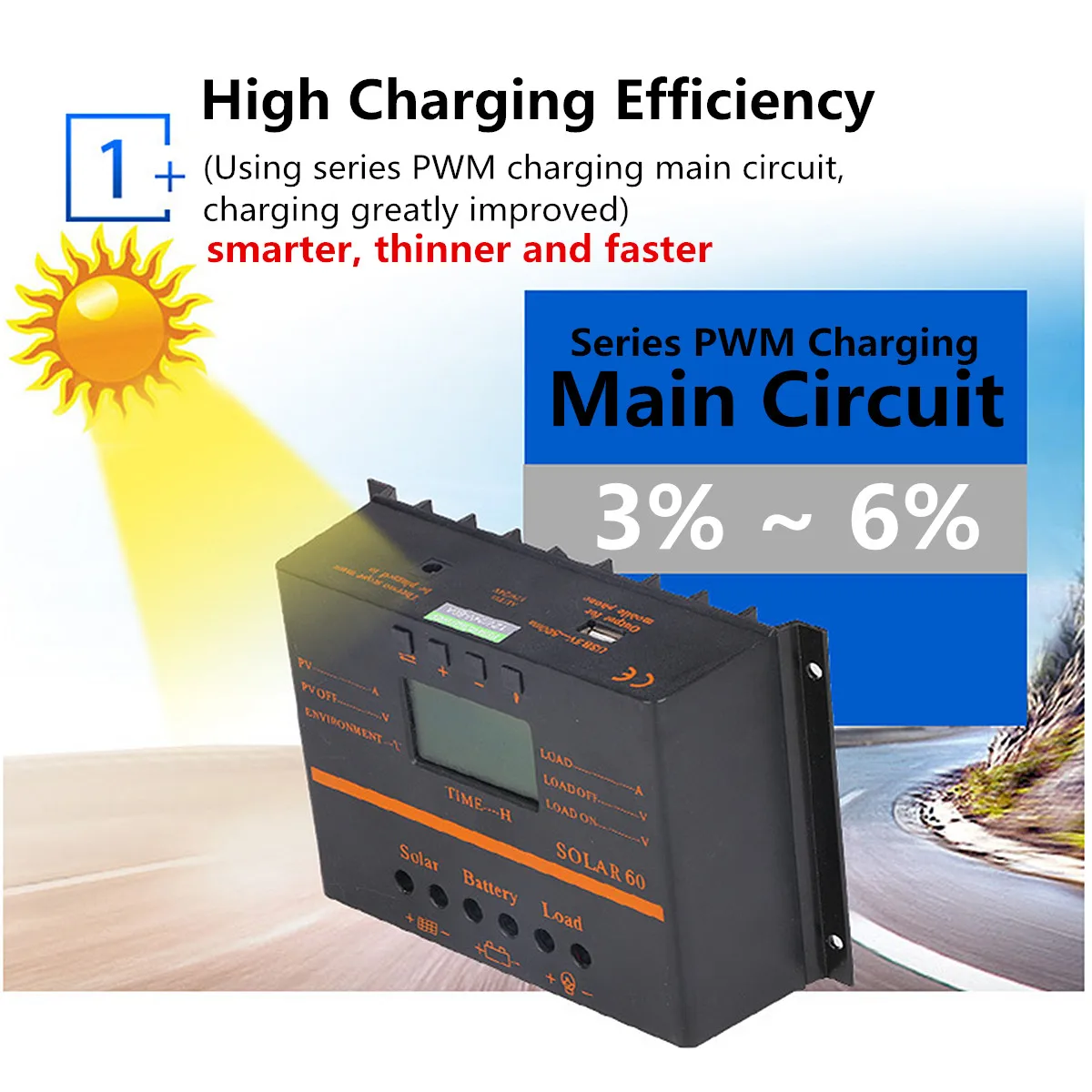 

Solar Panel Charge Controller Battery Regulator 12V/24V Auto LCD Display PWM USB 40A/50A/60A/80A Overload Protection Automatic