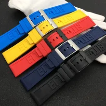 Натуральный резиновый ремешок 22 мм 24 мм черный синий красный желтый ремешок для часов браслет для Breitling ремешок Navitimer Мститель логотип на инструменты