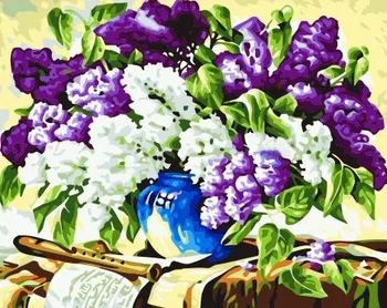 

MaHuaf-X309 DIY oil painting by numbers Hand Painted purple flower bouquet Acrylic Picture Wall Art drawing by numbers on canvas