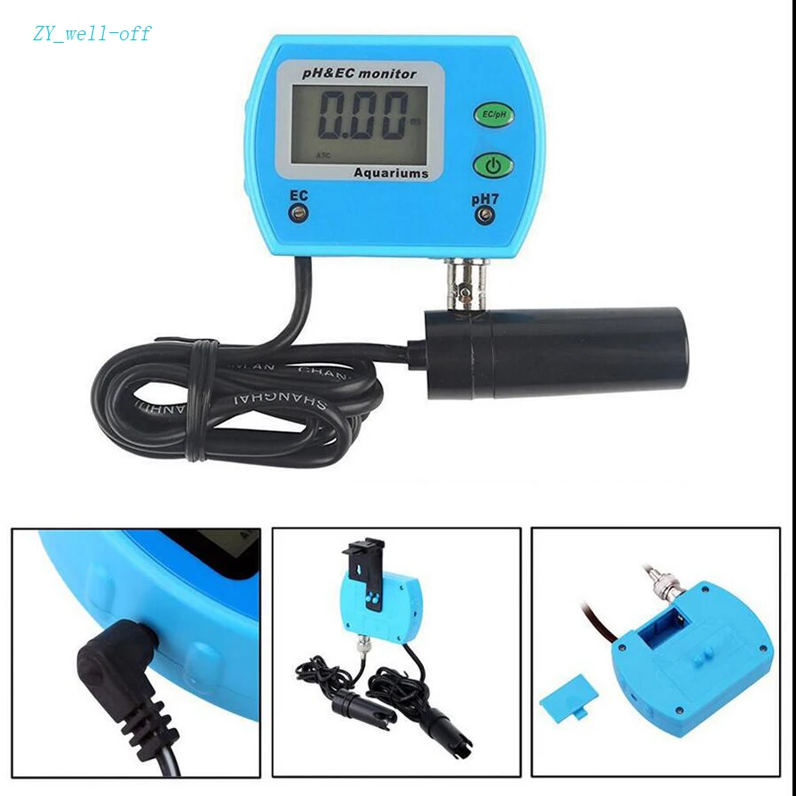 

Mini 2 in 1 Water Monitor Online pH / EC Meter Quality Tester Acidometer