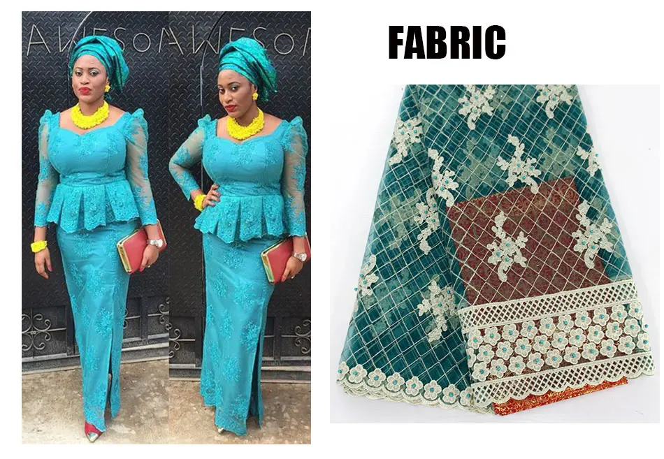 Hitarget африканский Базен riche для женщин одежда кружевное платье традиционная одежда Африканский комплект с юбкой с длинными рукавами WY2438