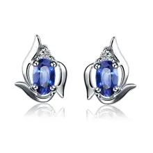 0,55 карат сапфировые серьги GVBORI 18 k белого золота Роскошные/Классические/элегантные женские серьги, лучший подарок на свадьбу