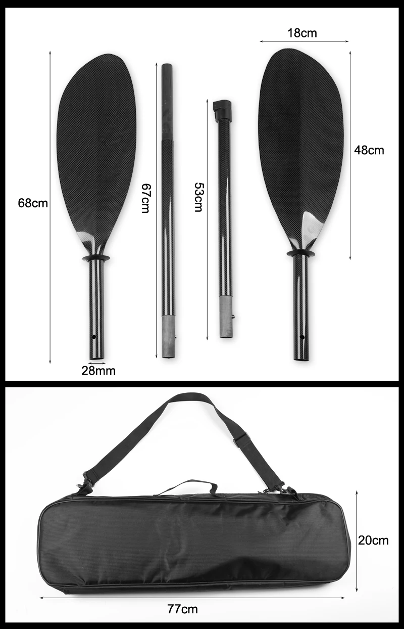 4 piece safety lifesaving paddles, carbon kayak paddle, high grade