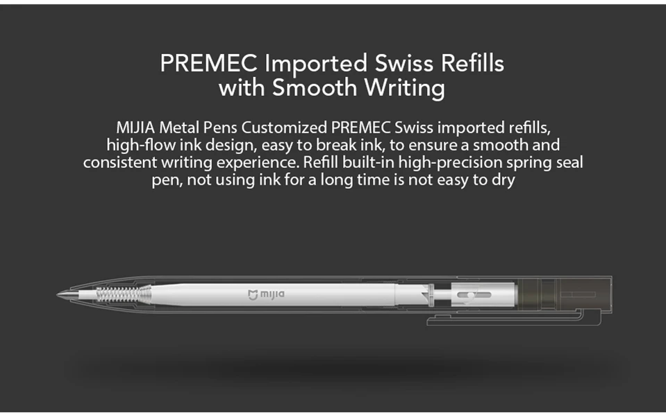 Xiaomi-Mjia-Metal-Signing-Pen-Aluminum-Alloy-180-Degree-Rotation-PREMEC-Refills-0.5mm-Rolling-Ball-Pen-MiKuni-Japan-Ink-(5-1)