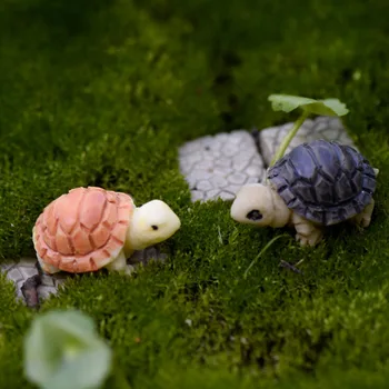 

Fairy Garden Miniatures Mini Tortoise Model DIY Doll House/ Terrarium/ Home Desktop/ Succulents/ Micro Landscape Decoration 2PCS