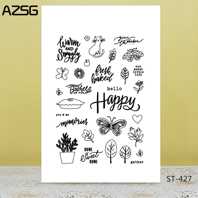 

AZSG Happy holidays Clear Stamps For DIY Scrapbooking/Card Making/Album Decorative Silicon Stamp Crafts