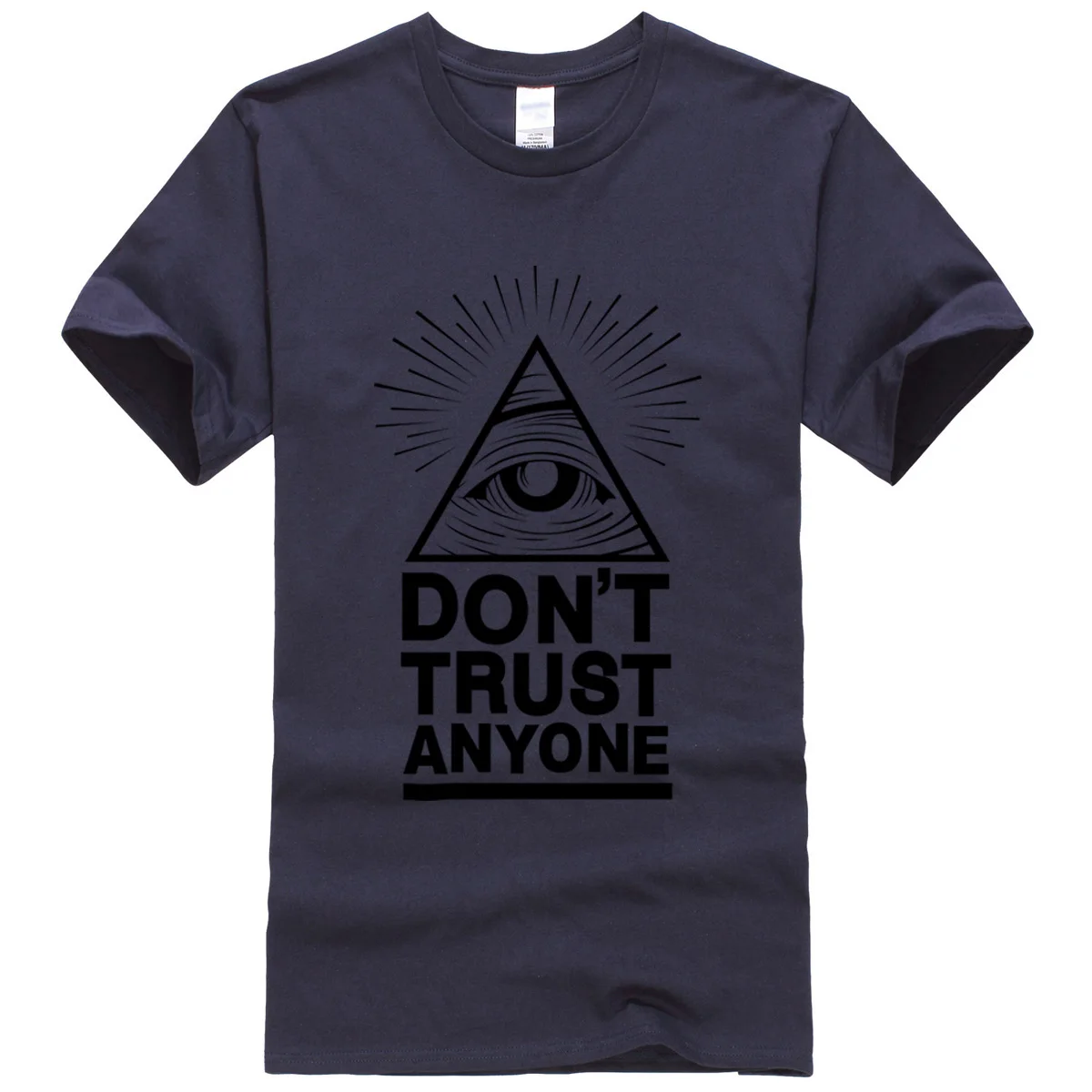 Лето, новинка, мужские футболки, Dont Trust Anyone Illuminati All Seeing Eye, футболка с буквенным принтом, Мужская футболка, повседневные топы, футболки - Цвет: dark blue1