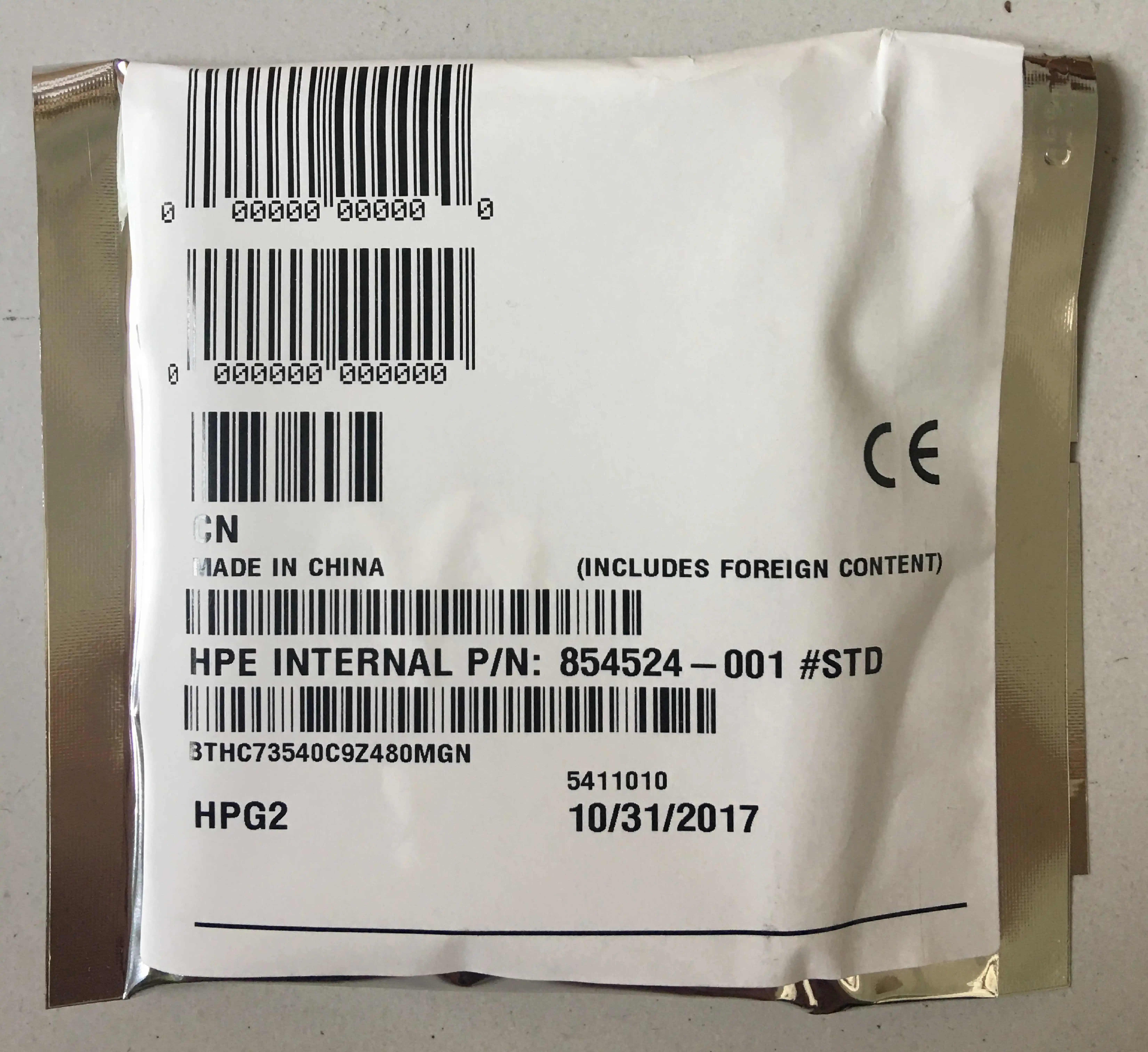 854524-001 854561-001 804612-006 DC S3610 480G 2.5inch SSD
