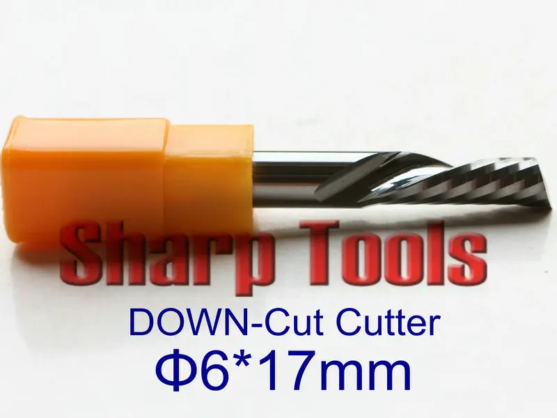 

Good DOWN CUTTING 6*17mm Single Flute Spiral Router Bit Solid Carbide End Mill Cutter, Woodworking Bits Milling Cutter for Wood