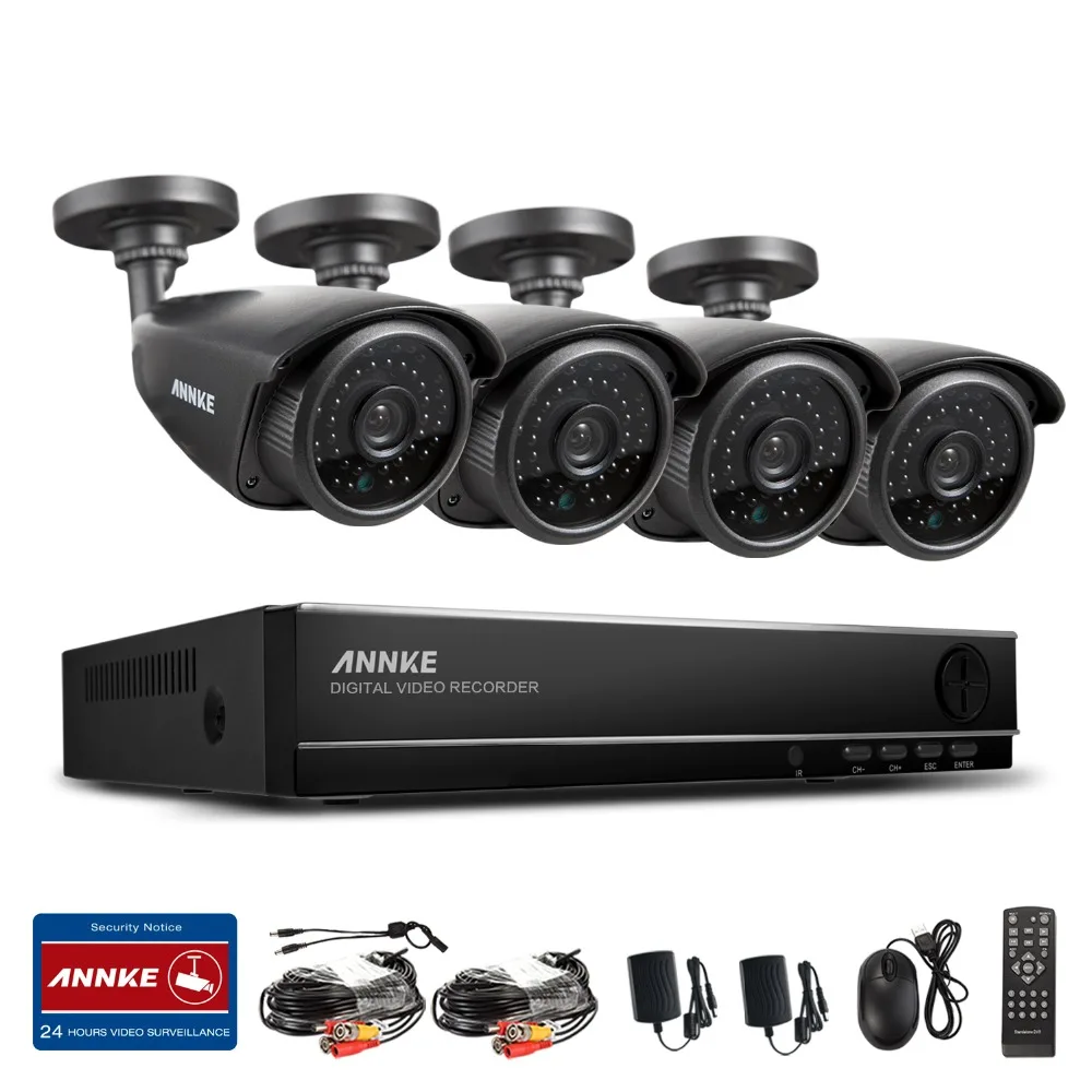 ANNKE 4CH 960H HDMI DVR 900TVL IR In/Outdoor Home Security Camera System