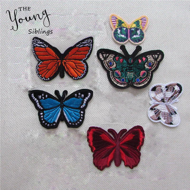 

hot Mixed butterfly Patch For Clothing Iron On Embroidered Appliques DIY Apparel Accessories Patches For Clothing Fabric Badges