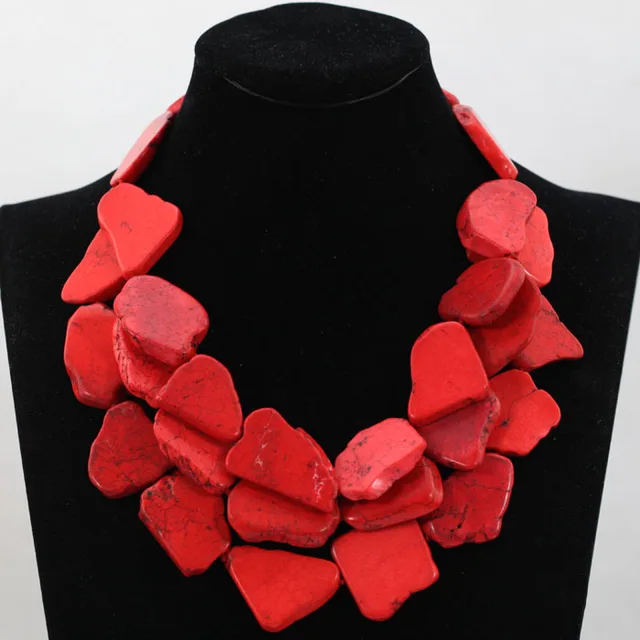 chunky red necklace