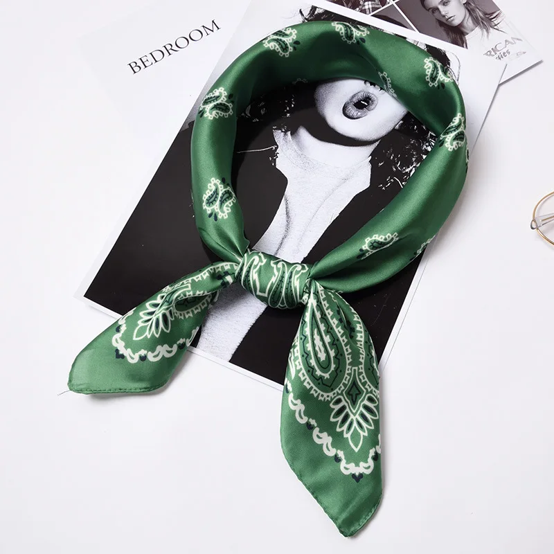 

70*70cm High Quality Elegant New Women Retro Style Floral Print Square Scarf Imitate Silk Scarf 35 Styles Head Scarf Hair Tie