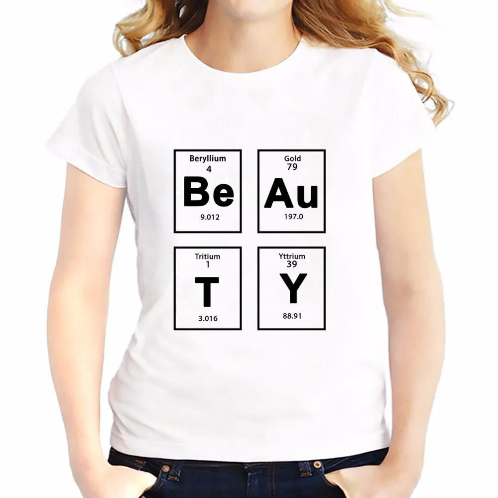 creative Periodic table of the elements beauty t shirts women new Tee