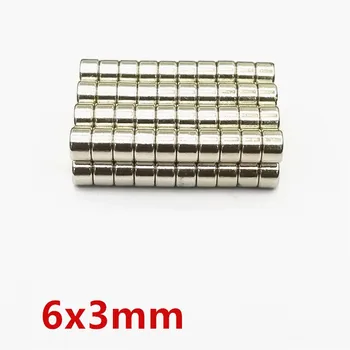 

LEDERE 200pcs 6mm x 3mm N35 Super Disc 6x3 Cylinder Rare Earth Neodymium Magnets 6*3 Art Craft Connection 6mm*3mm 6x3mm 6*3mm