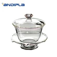 180 мл креативное Термостойкое прозрачное стекло Gaiwan подарок на день рождения офисная чайная посуда черные чайные чаши чайник для Пуэра чайники