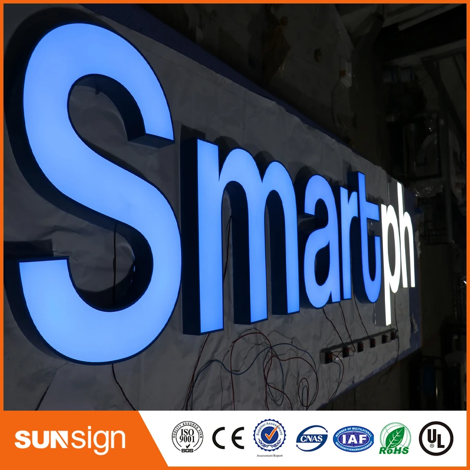 

Outdoor custom 3d advertising acrylic led fronlit letters channel sign