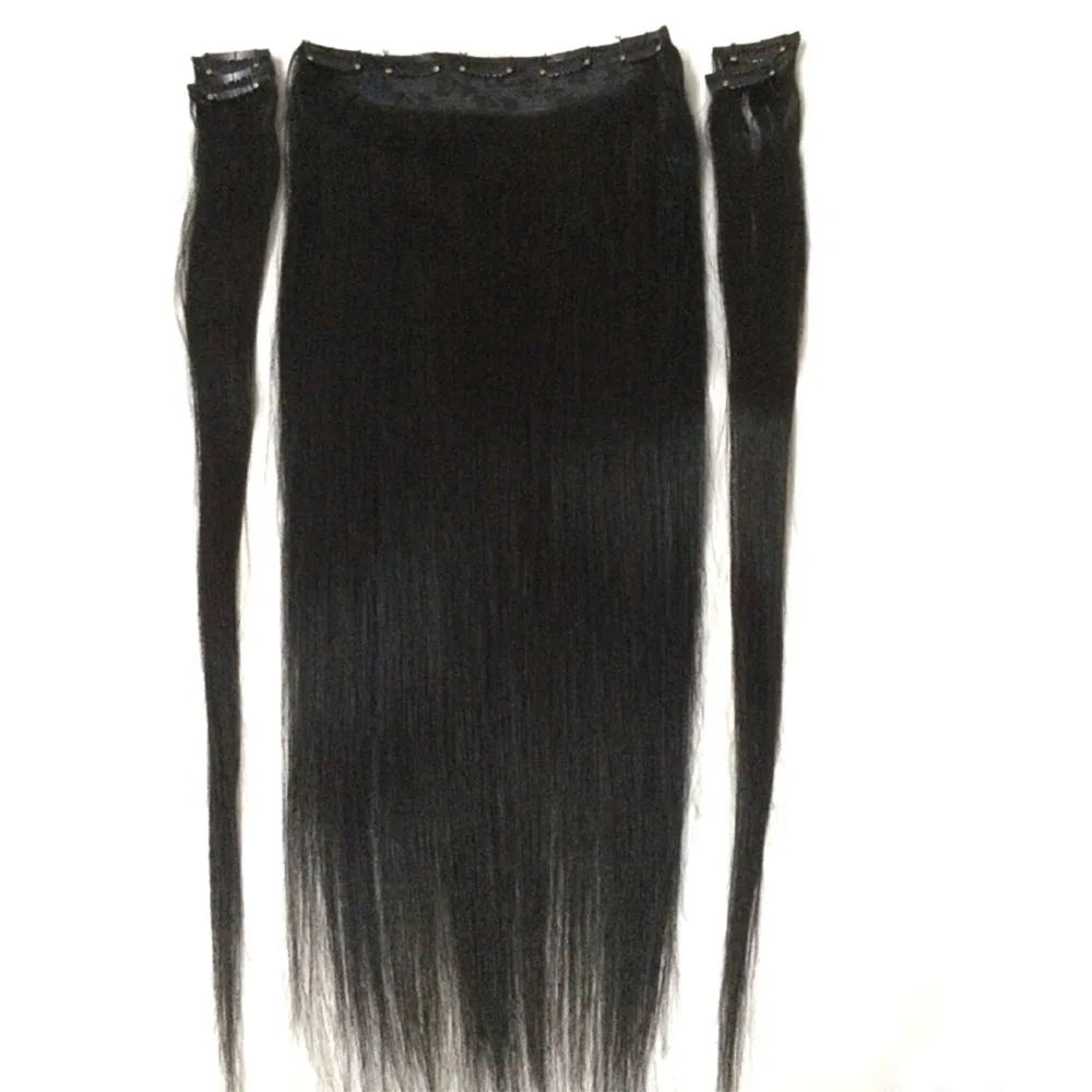 ZZHAIR 100 г-200 г 1"-28" Искусственные волосы одинаковой направленности волос 5 шт. набор 9 зажимов в человеческие волосы для наращивания Натуральные Прямые Волосы