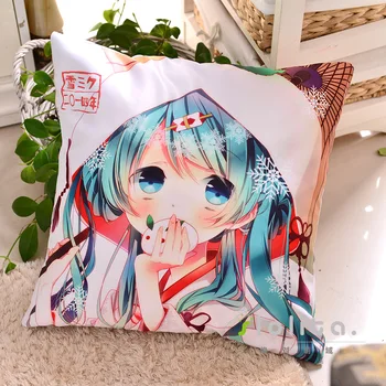 

Japanese Vocaloid Hatsune Miku Hugging Body Pillow Square Back Cushion 45x45cm Plush Fabric