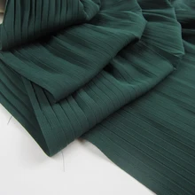 Чернильно-зеленая Органическая плиссированная Марля шифрование жемчужный шифон Одежда Ткань чистого цвета платье выпрямление