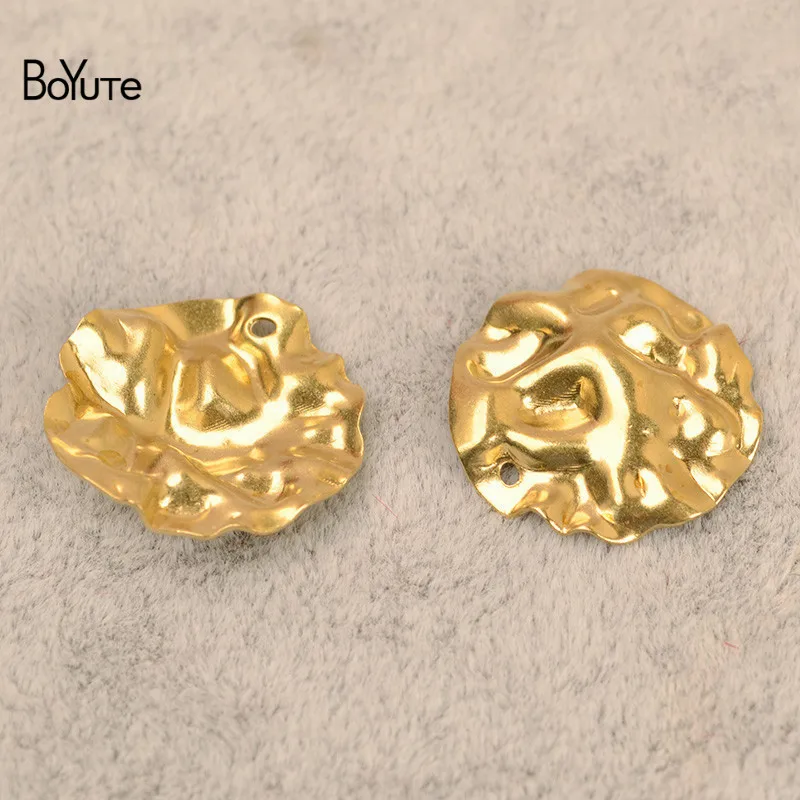 BoYuTe 100Pcs Metal Brass Stamping Geometric Charms Diy Hand Made Metal Brass Jewelry Accessories (4)