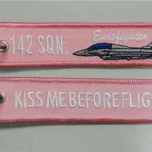 142 эскадрилья euroflighter Поцелуй меня перед полетом Романтический Ткань Вышивка брелок струй