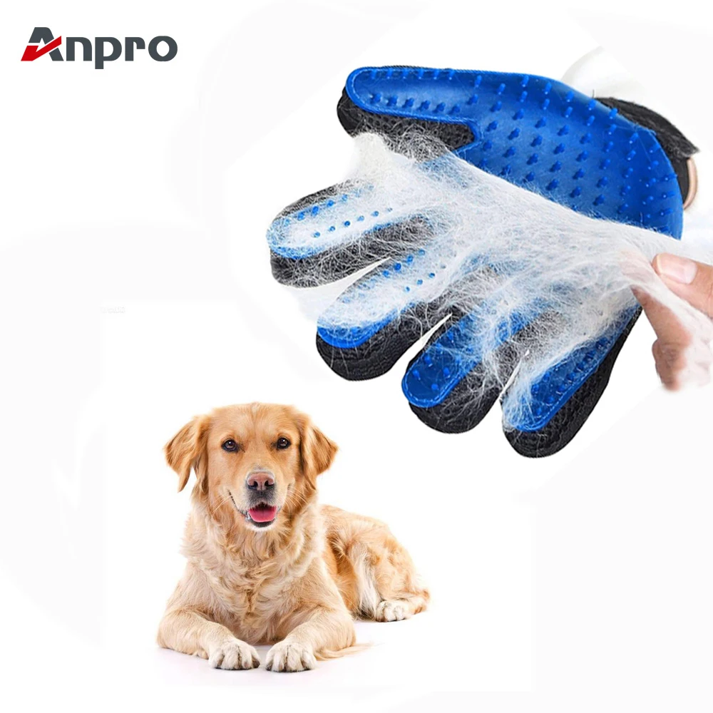 Anpro 1PC Dog Hair Remove Gloves Pet Cleaning Deshedding Effective