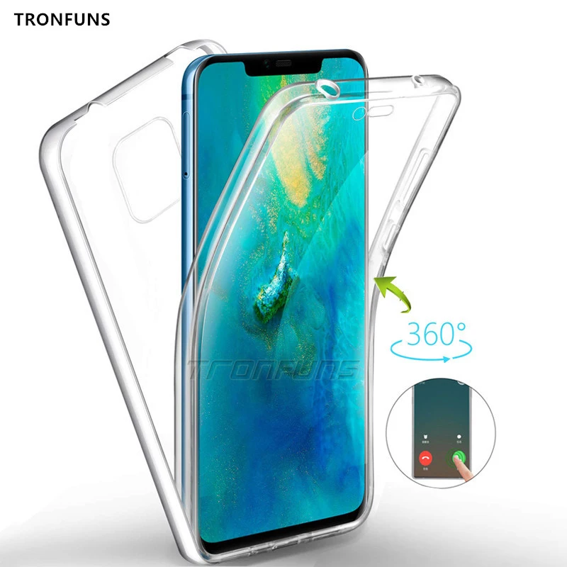 Двойной силиконовый чехол на весь корпус для Huawei P30 P20 Mate 20 Y9 Y7 Y6 P Smart 2019 Y5 Prime 2018 Honor