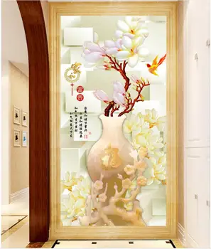 

Custom mural photo 3d wallpaper Home and rich 3D jade vase porch room decor painting 3d wall murals wallpaper for walls 3 d