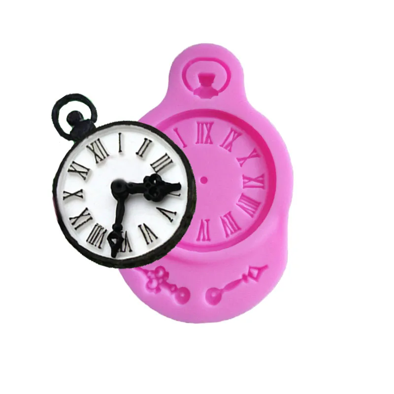 

Clock shape Silicone Mold for cake Decorations tools Fondant Polymer Clay Resin Candy Fimo Super Sculpey F0714