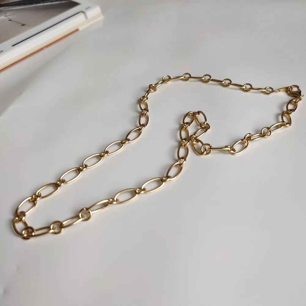 Silvology цепь с квадратным сечением чокер 925 серебро золото Геометрическая грубая цепь текстура Элегантное ожерелье для женские золотые ювелирные украшения подарок