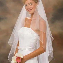 Новое поступление, свадебные аксессуары, двухслойная свадебная фата белого цвета и цвета слоновой кости с гребнем