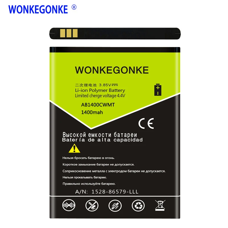 Аккумулятор WONKEGONKE 1400 мАч AB1400CWMT для PHILIPS E160 E180 E350 | Мобильные телефоны и аксессуары