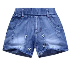 Летние футболки для девочек ясельного возраста, одежда для малышей, брюки Spodenki, детские короткие джинсы для девочек, Модная Джинсовая одежда для детей